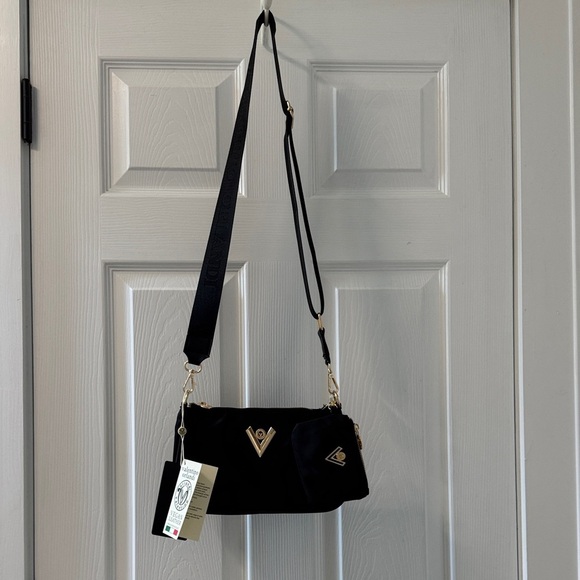 Valentino Orlandi Black Nylon Shoulder Bag with Removable Pouch - Picture 1 of 11